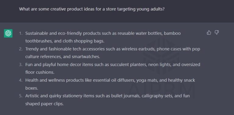 Chat GPT Product Ideas Shopify